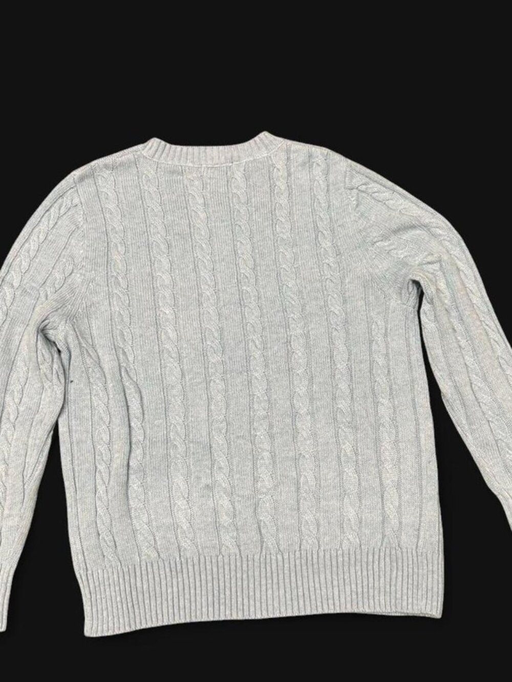 Polo Ralph Lauren Gray Cable Knit Crewneck Sweater - Picture 2 of 4